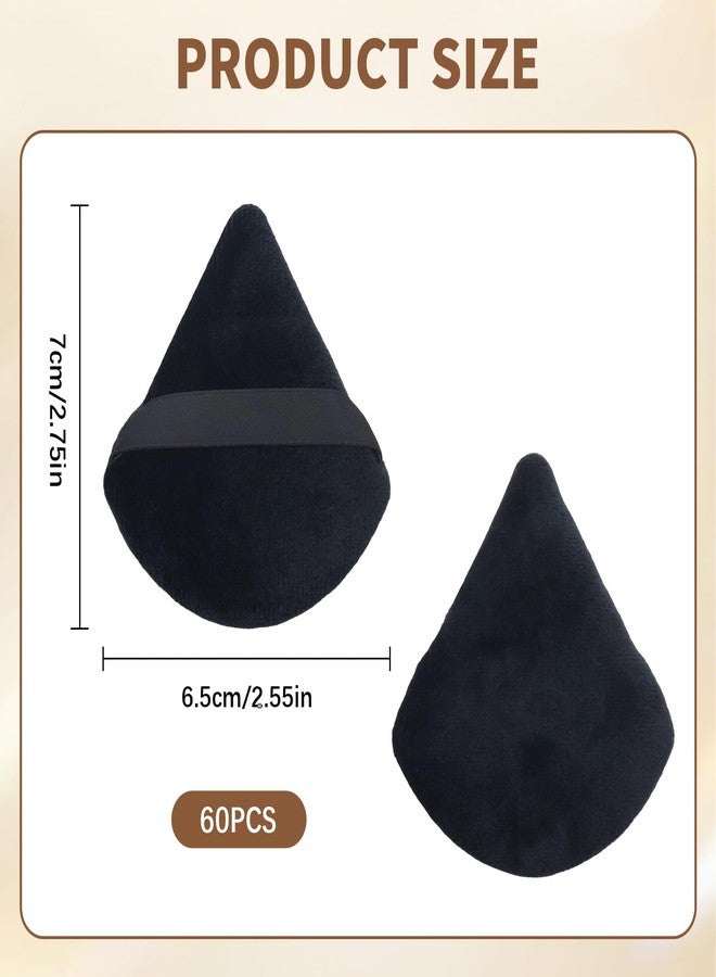 braxan Triangle Makeup Powder Puff, 60pcs Setting Powder Puffs, This Cosmetic Wedges For Face, Under Eyes And Neck, Velvet Material - Image 2